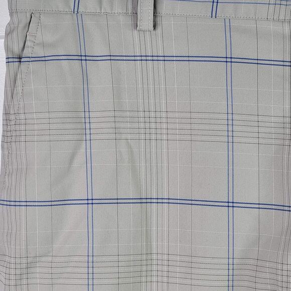 Nike Golf Shorts Size 36 Gray Blue Plaid Flat Front Chino Performance - Picture 8 of 13